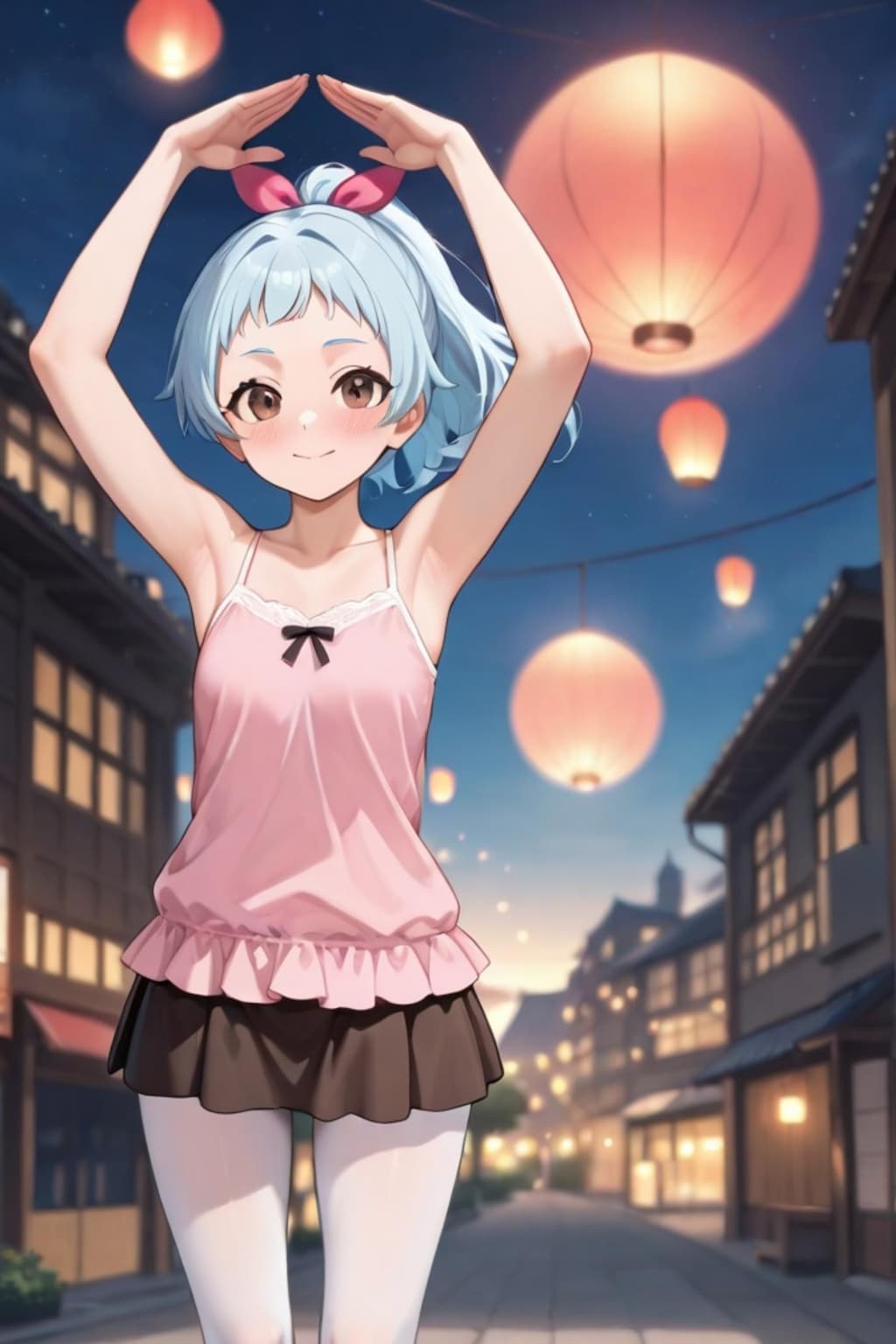 キャミソールの青髪ちゃん