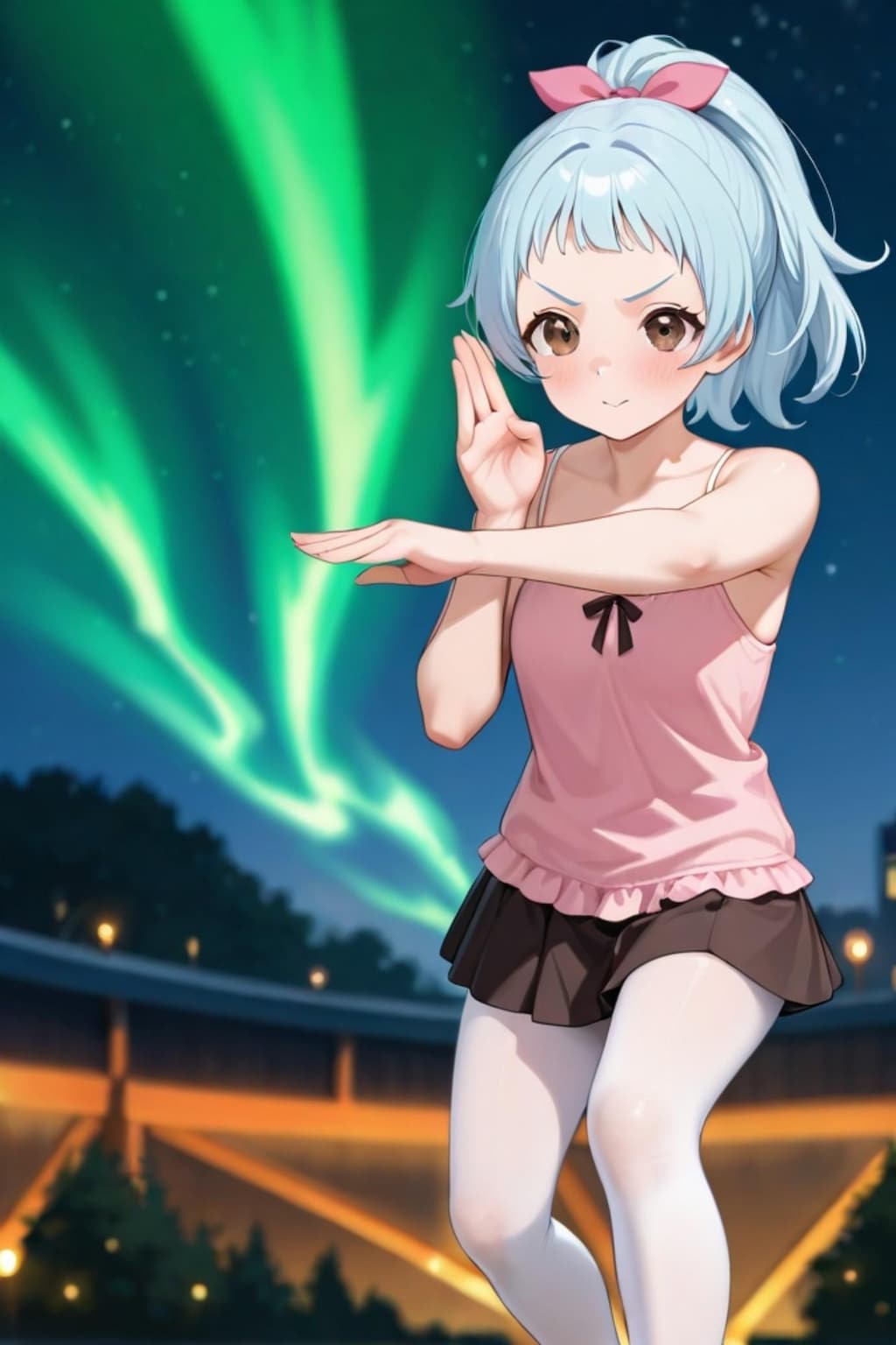 キャミソールの青髪ちゃん
