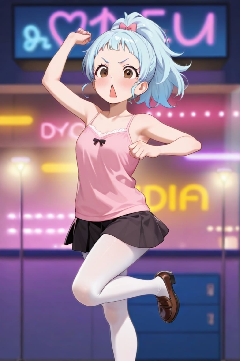キャミソールの青髪ちゃん