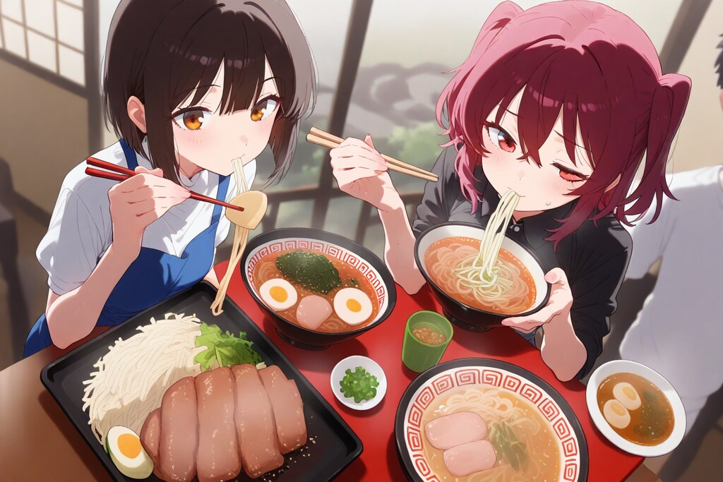 昼食はラーメンで