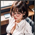 ショートカット眼鏡OL　Short cut glasses OL 10枚目