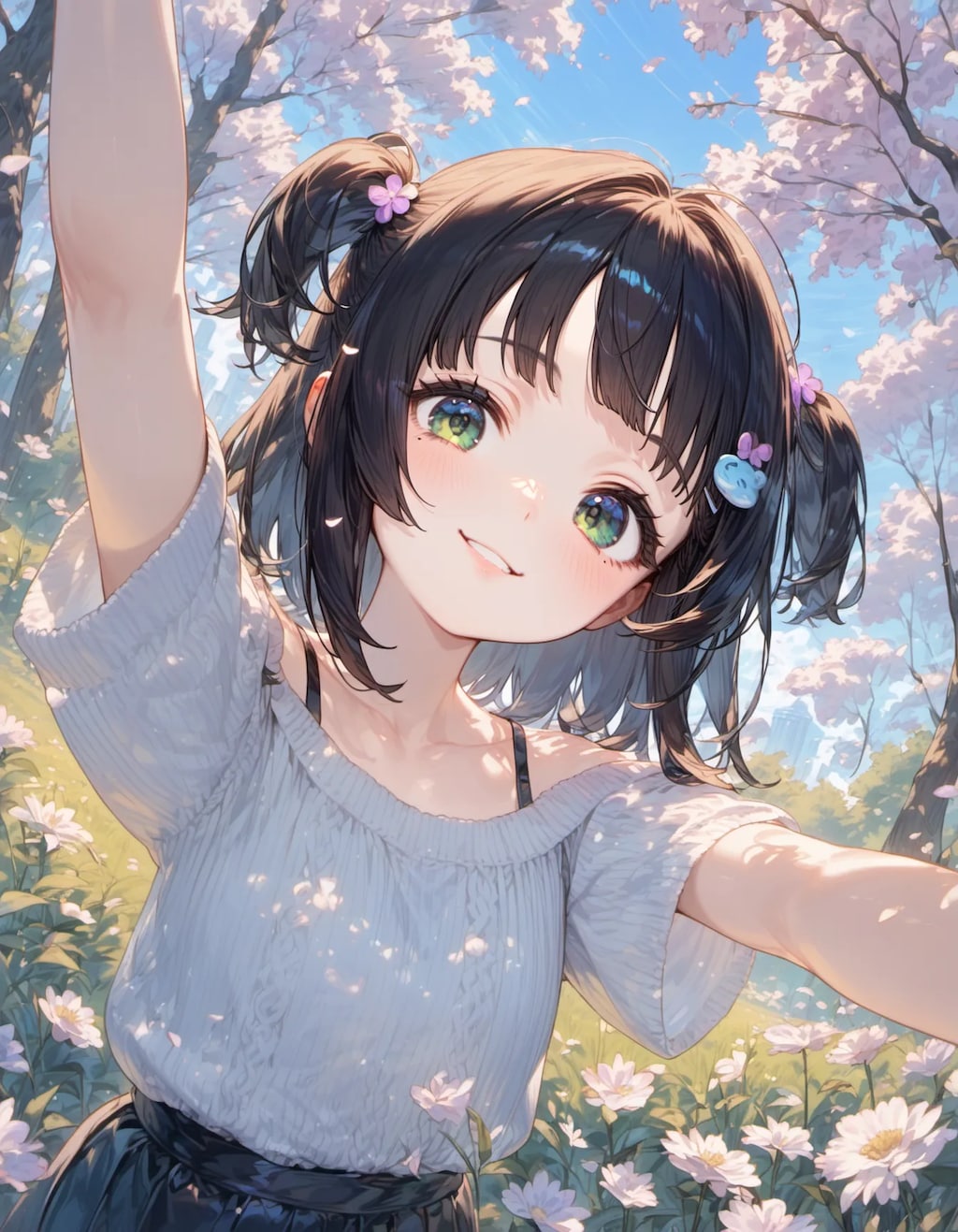 Self-Portrait Under Blossoms