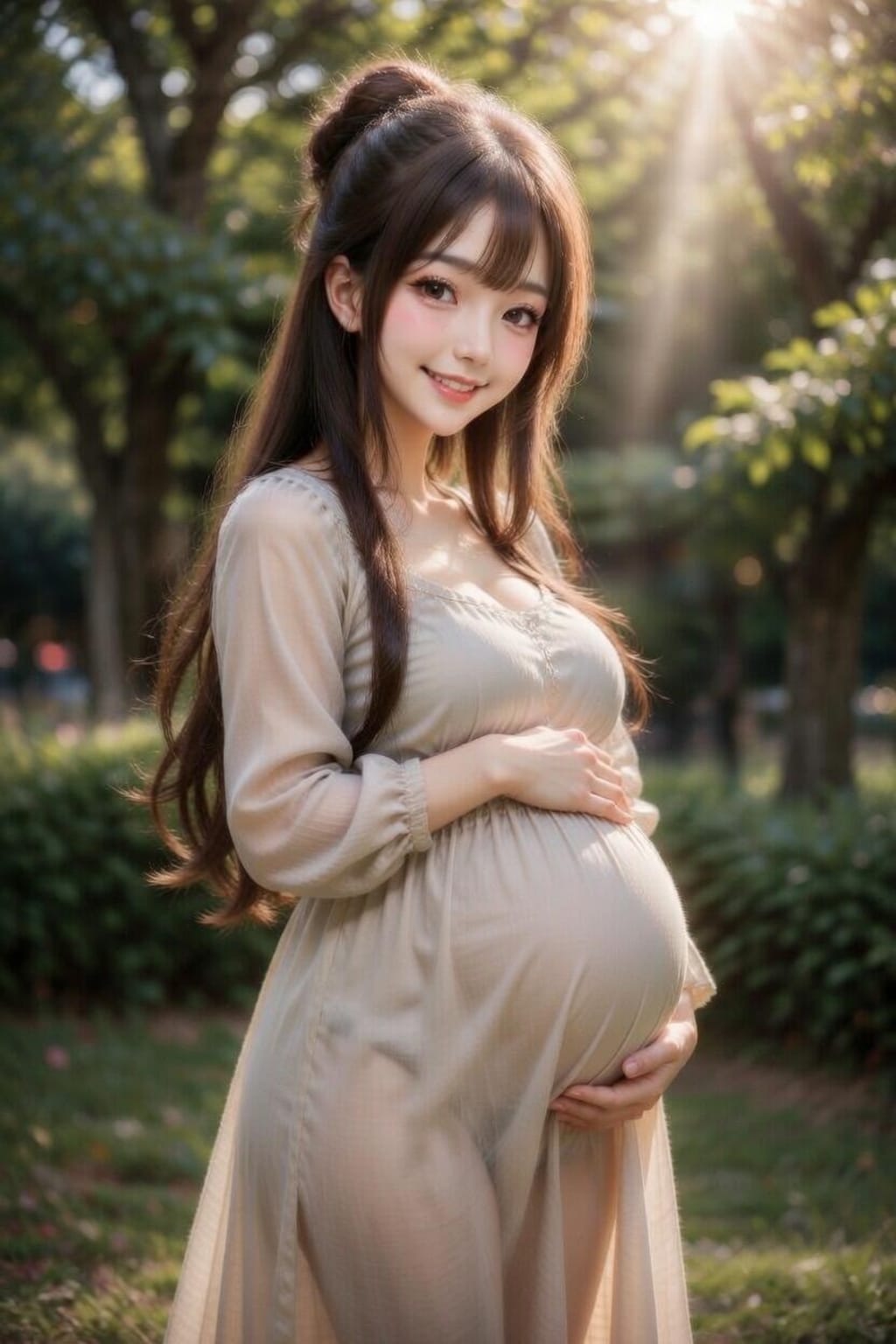 まったり春スタイル妊婦さん