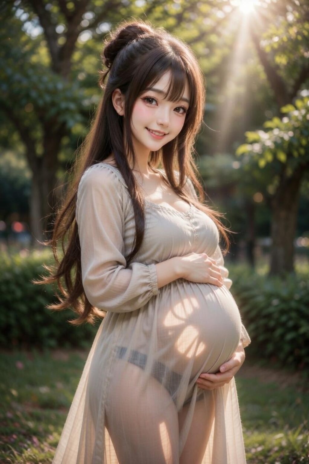 まったり春スタイル妊婦さん