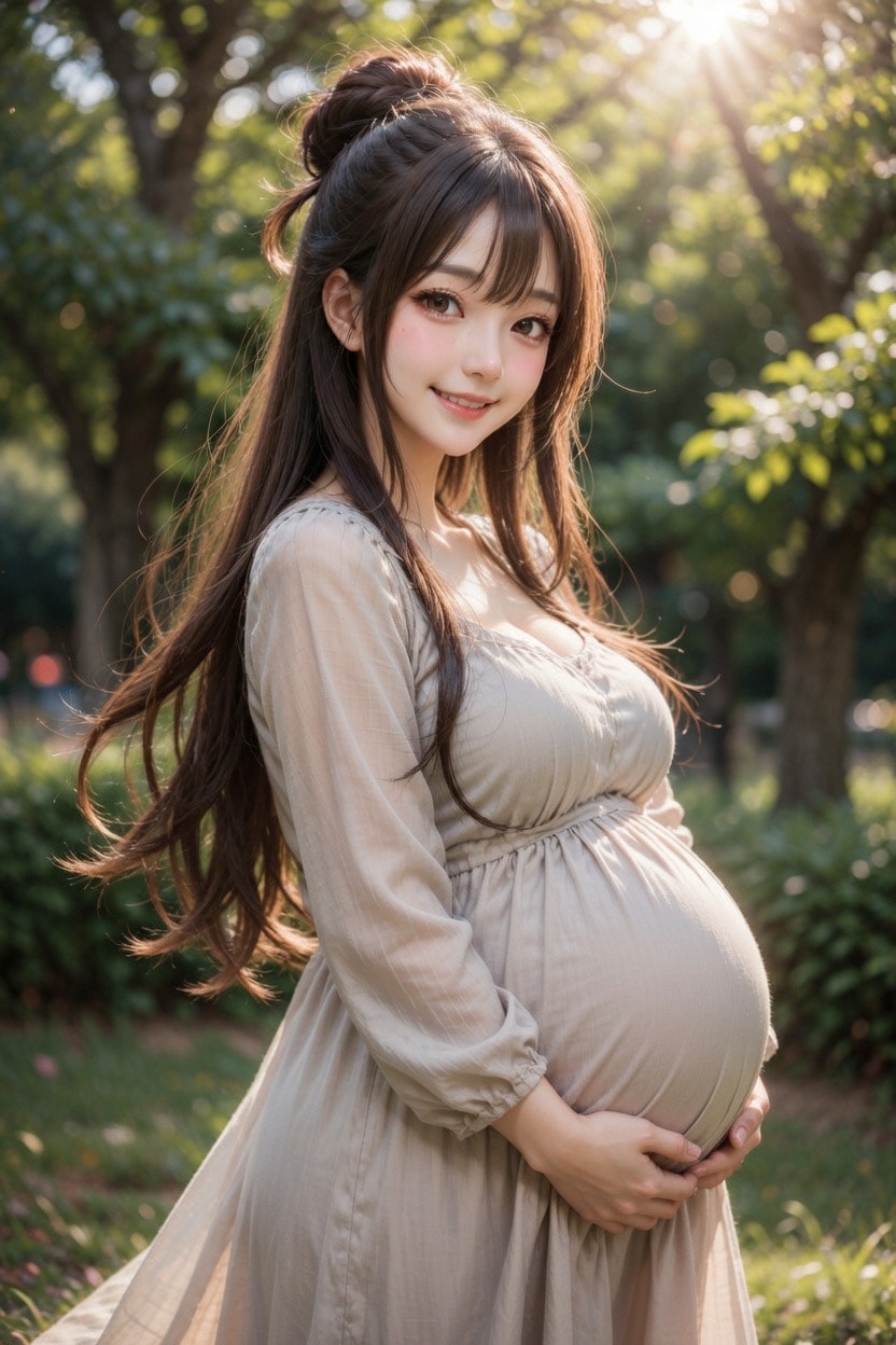 まったり春スタイル妊婦さん