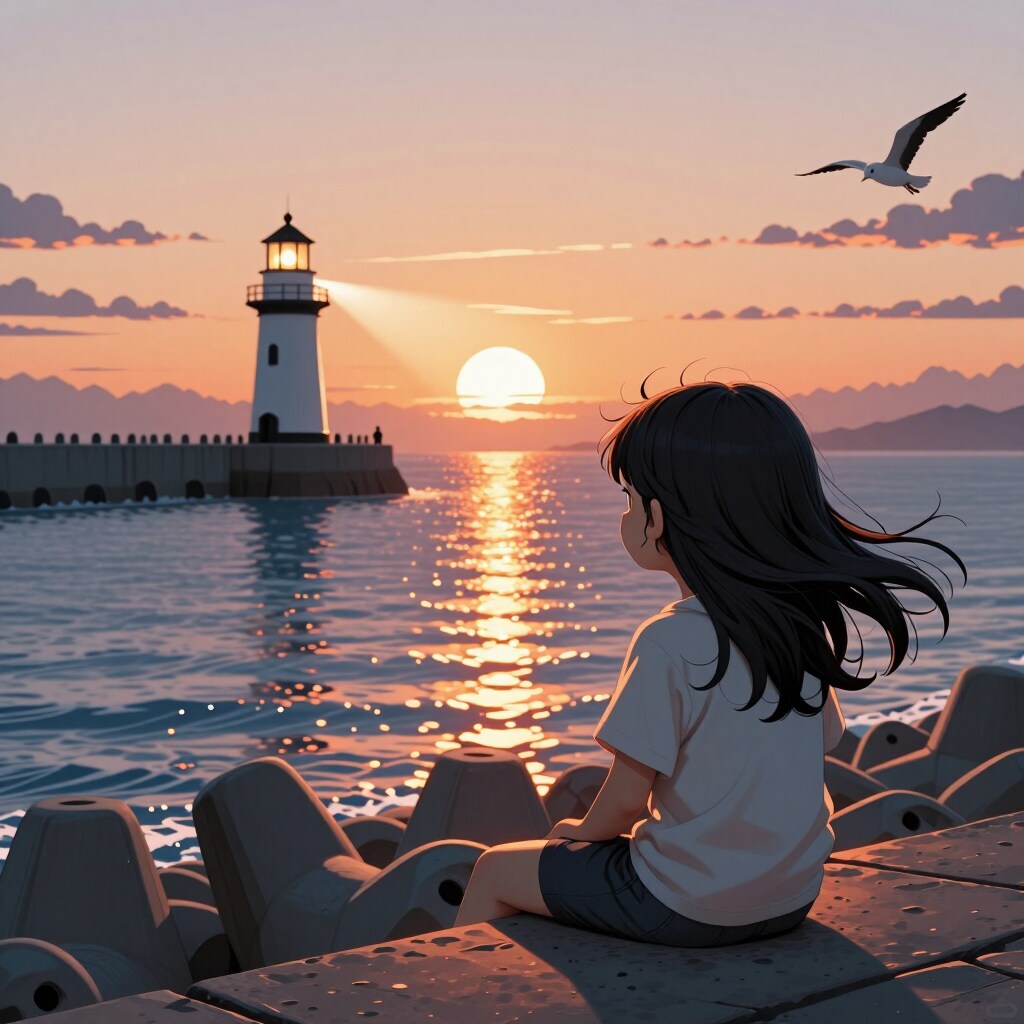 Z-Image-Turbo-Animeで夕暮れ