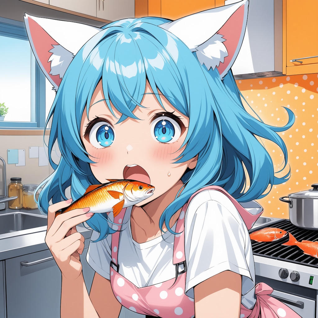 お魚くわえた猫