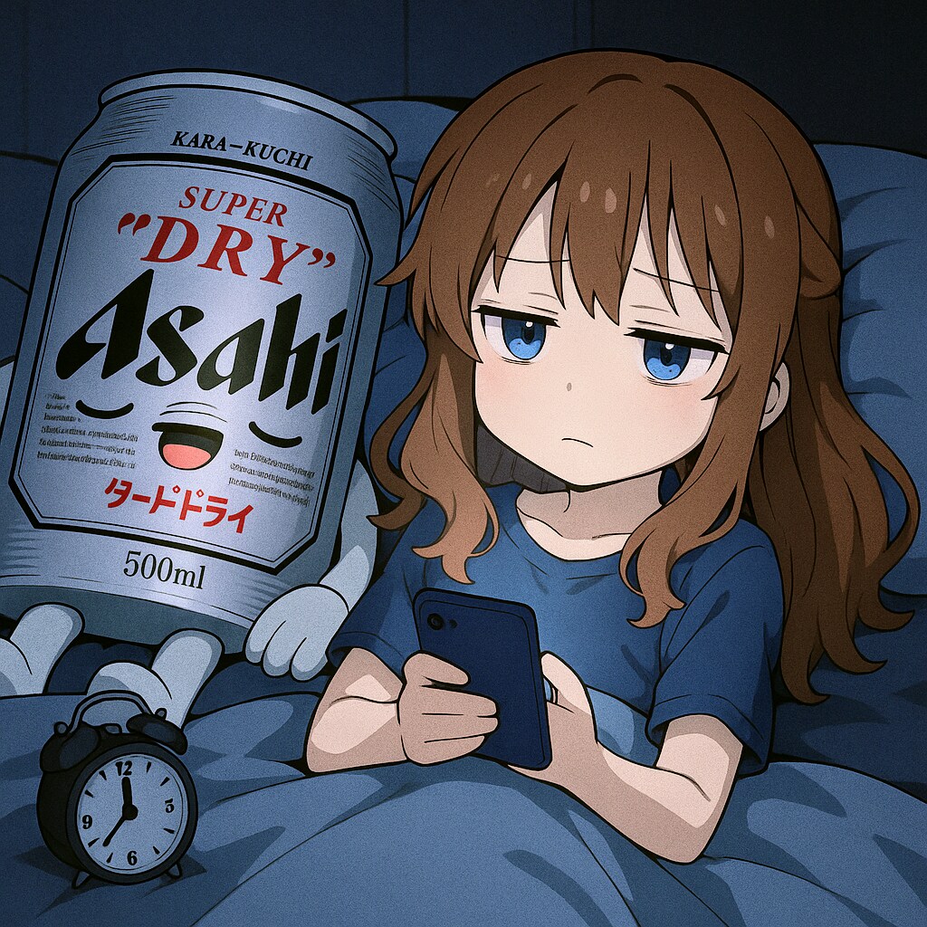 夜目が覚めて眠れない小さな女の子