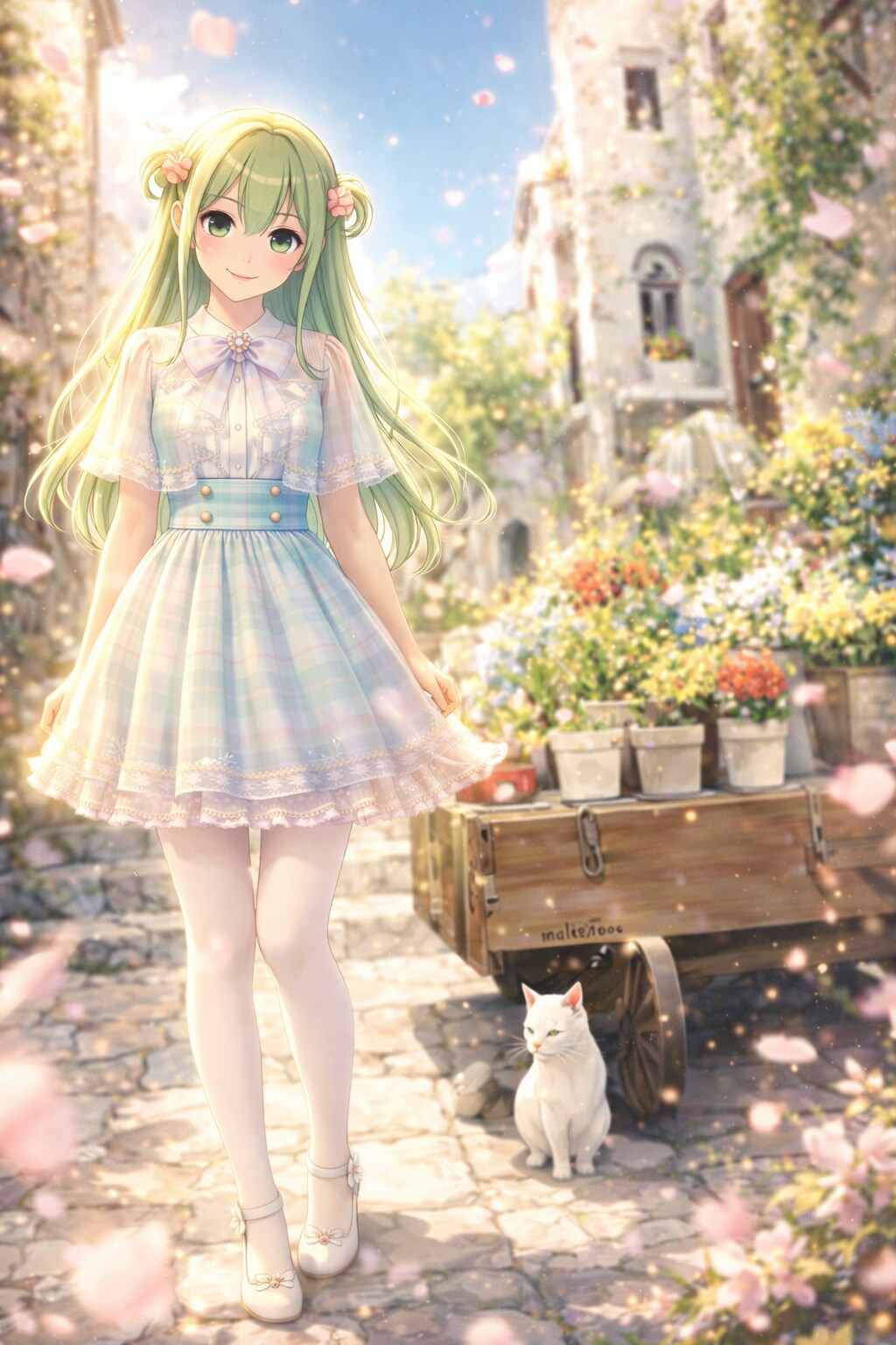 春風ときらめきの街角で、君と目が合った。 | の人気AIイラスト・グラビア