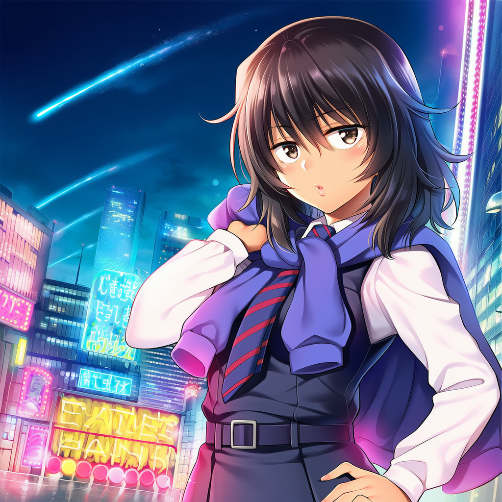 夜景とJK | の人気AIイラスト・グラビア