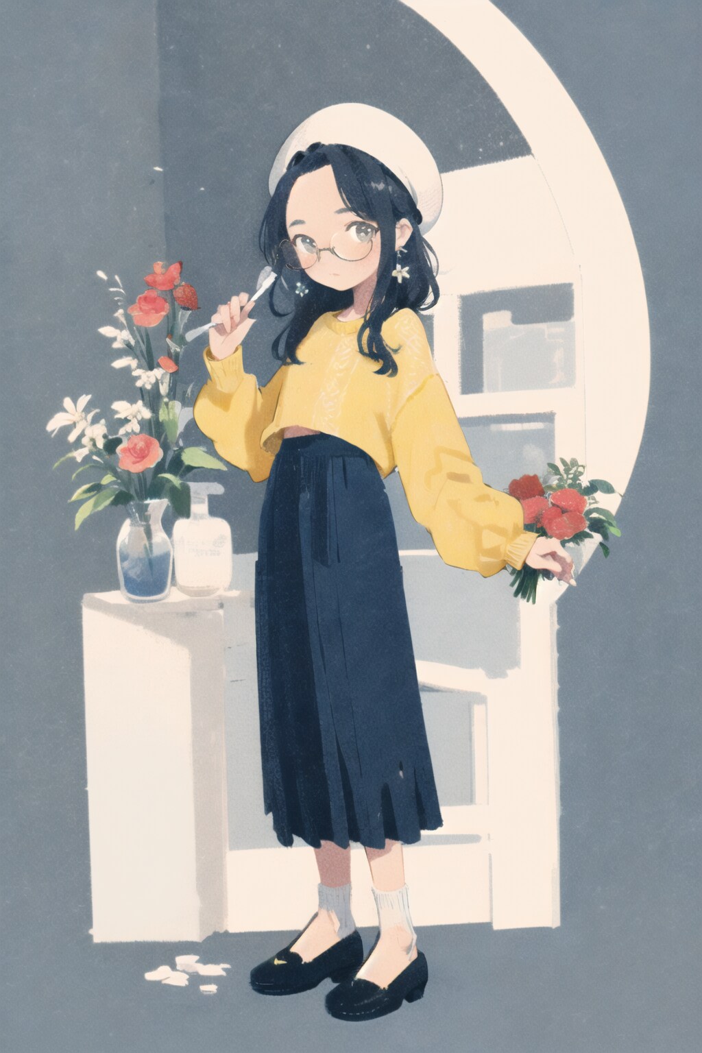 版画風の “めが×でこ” さん #01