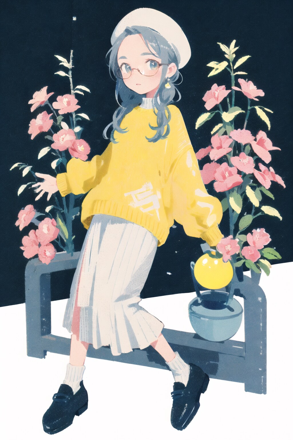 版画風の “めが×でこ” さん #01