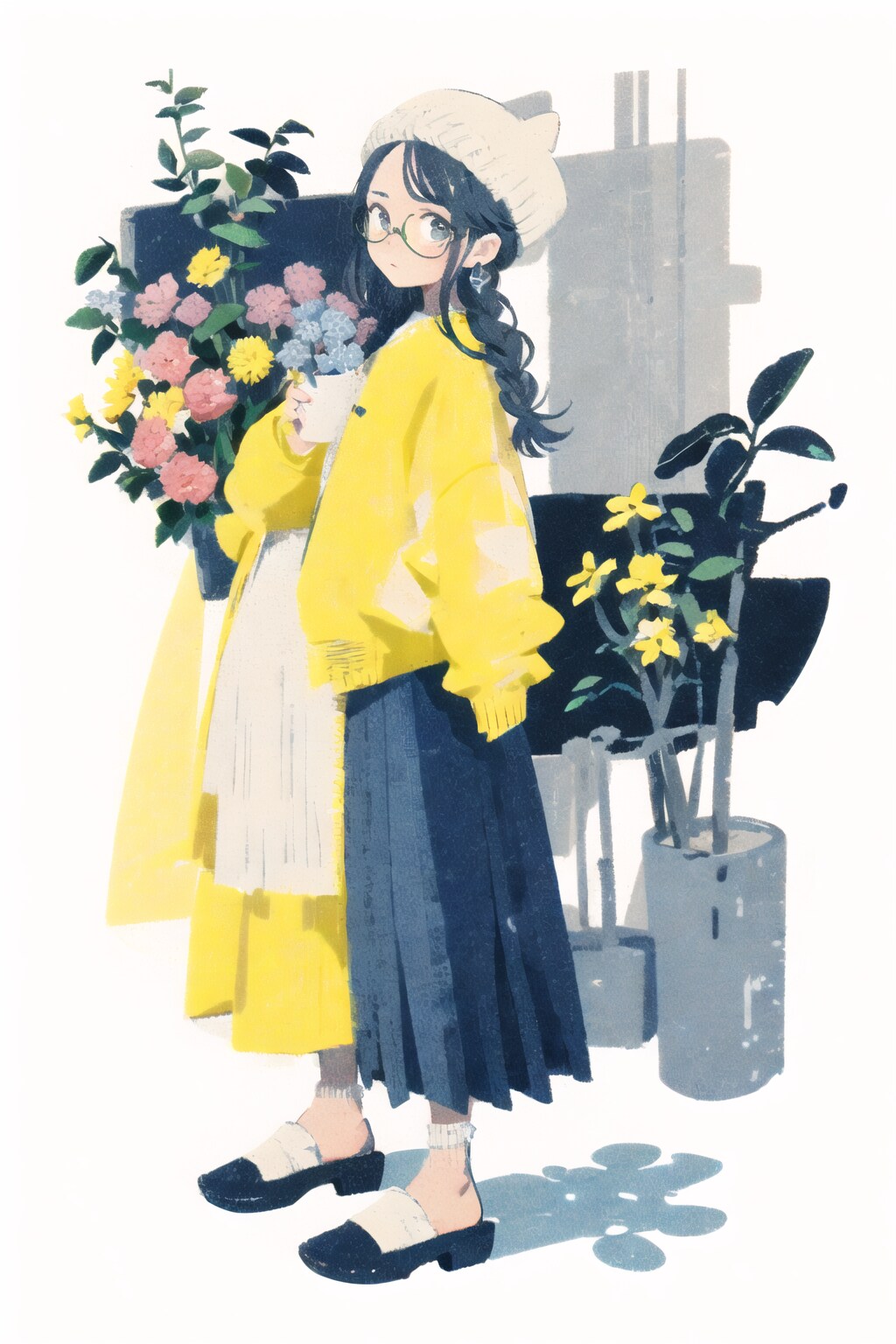 版画風の “めが×でこ” さん #01