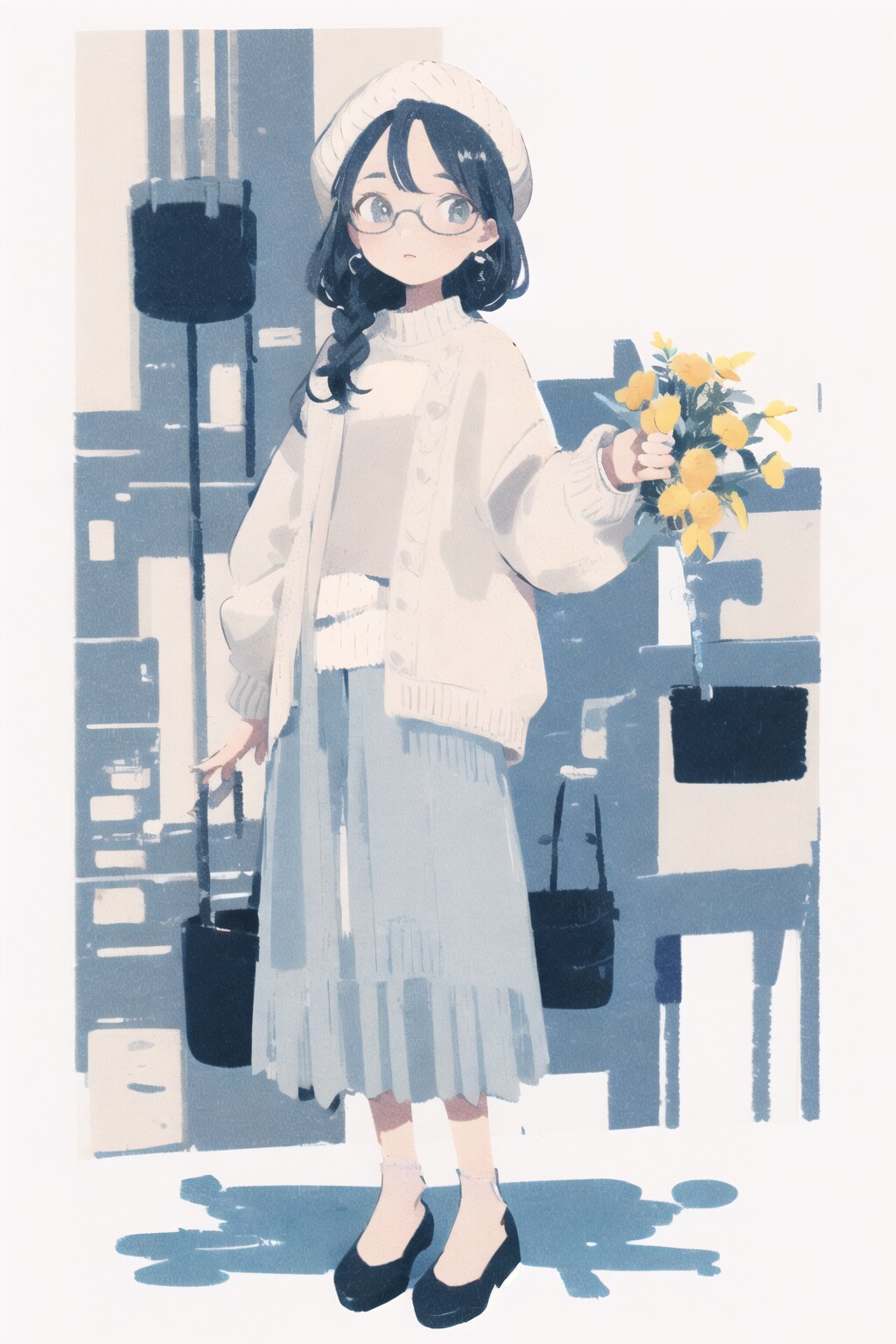 版画風の “めが×でこ” さん #01