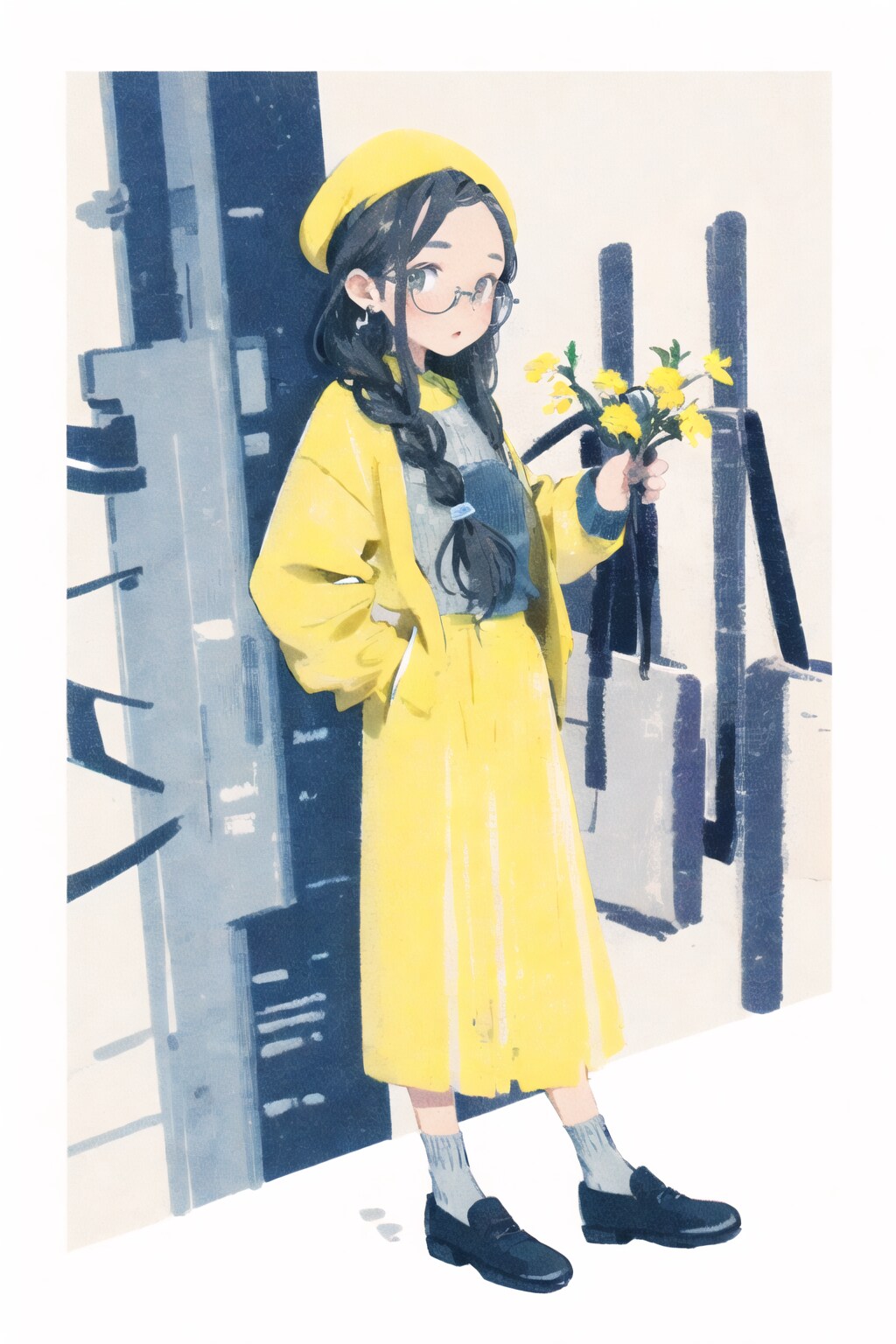 版画風の “めが×でこ” さん #01