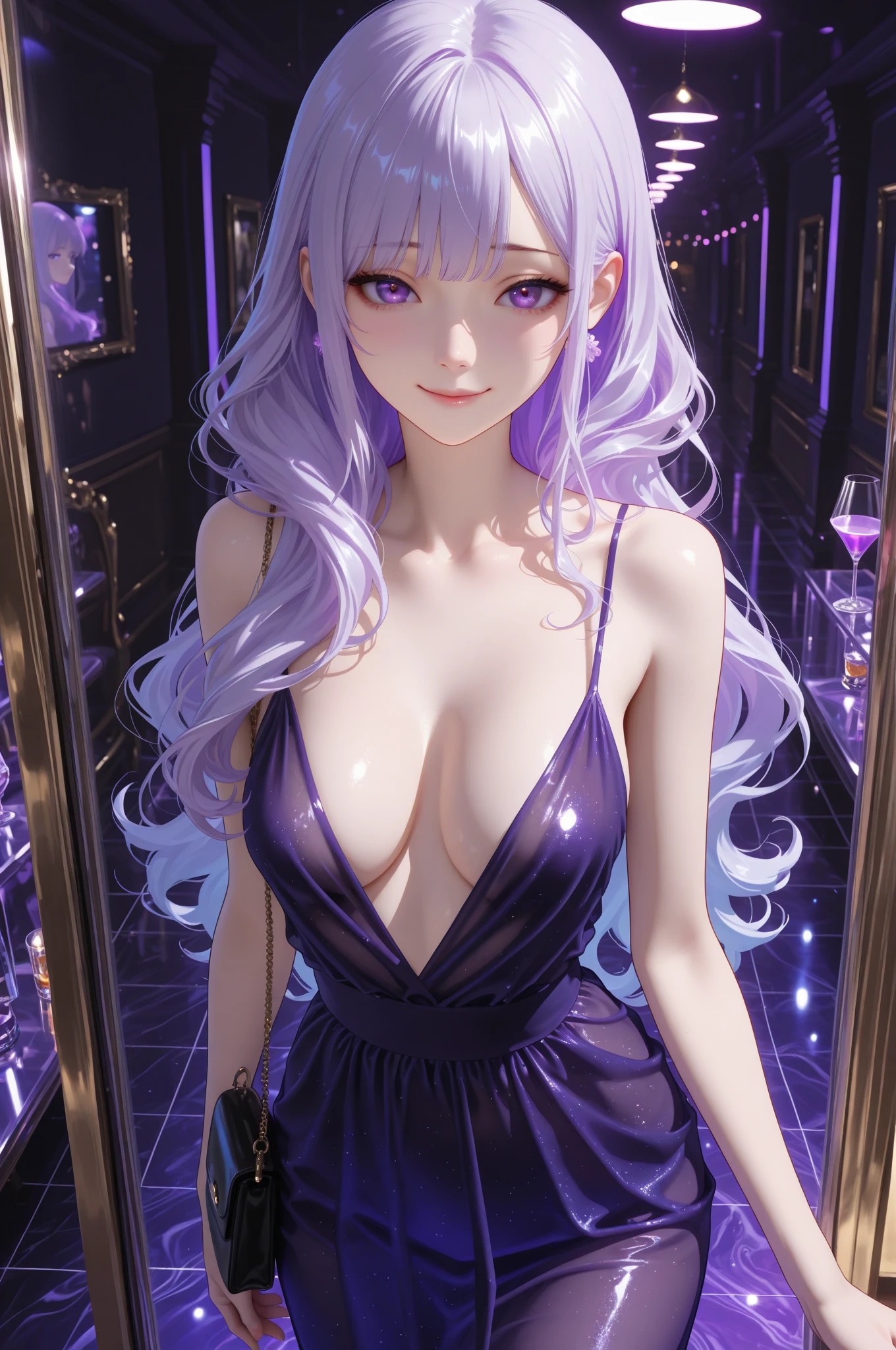 Violet Velvet Pleasure: The Cocktail Dress Paizuri