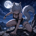 月下の銀狼少女 2枚目