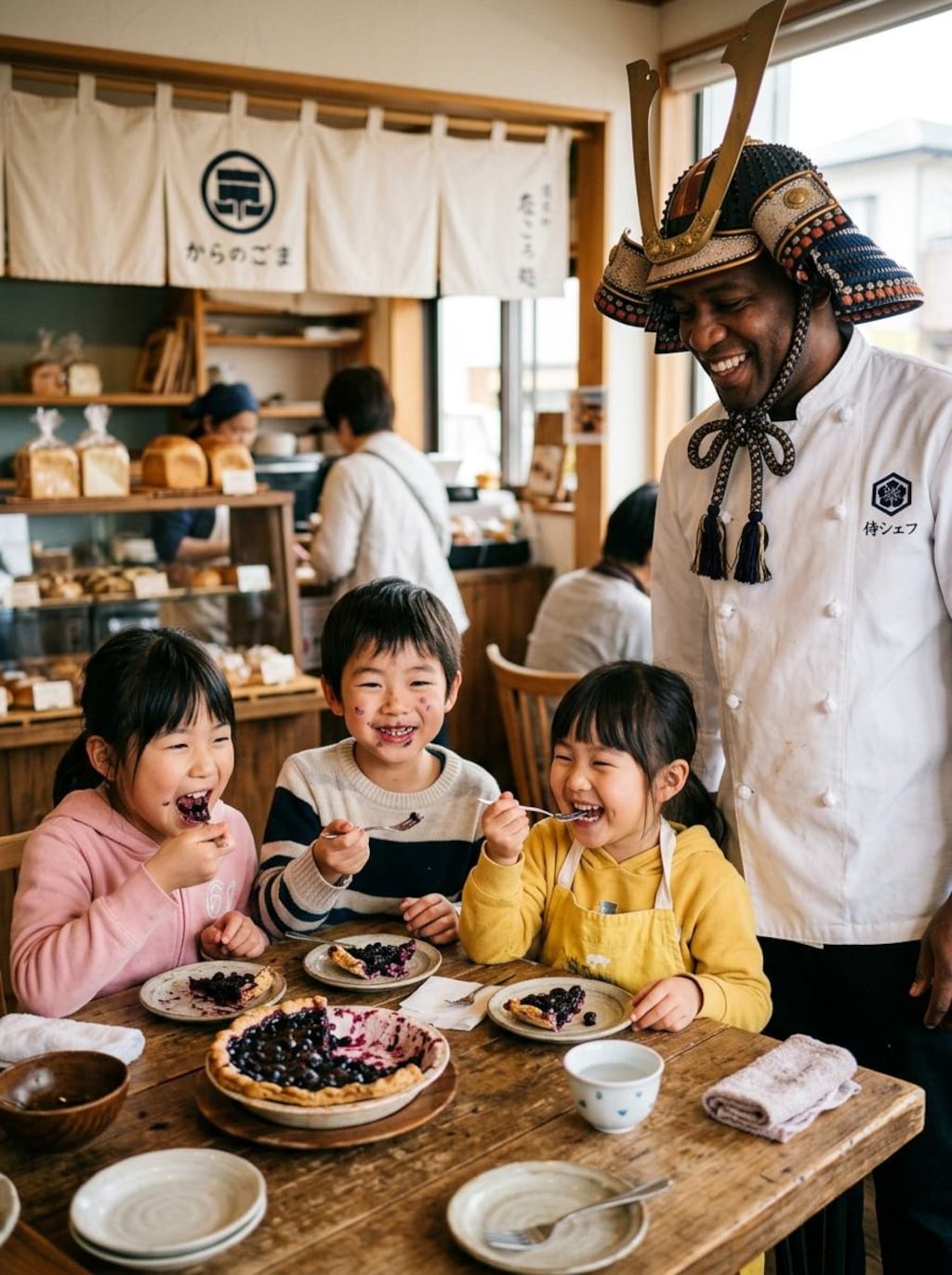 子供たちもおいでぇ、パイ焼くぞぉ