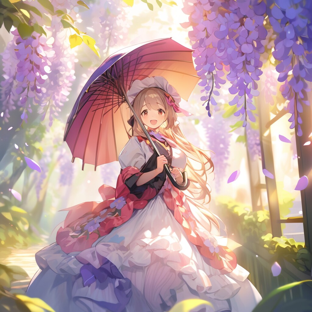 藤棚と少女 | の人気AIイラスト・グラビア