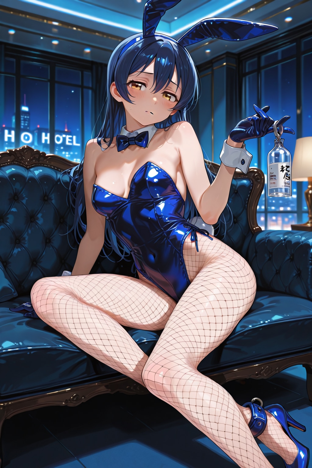 バニーガールの海未と夜のホテル(ちちぷい版)