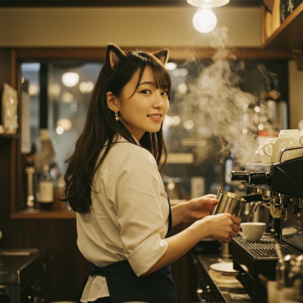 カフェ店員の彼女