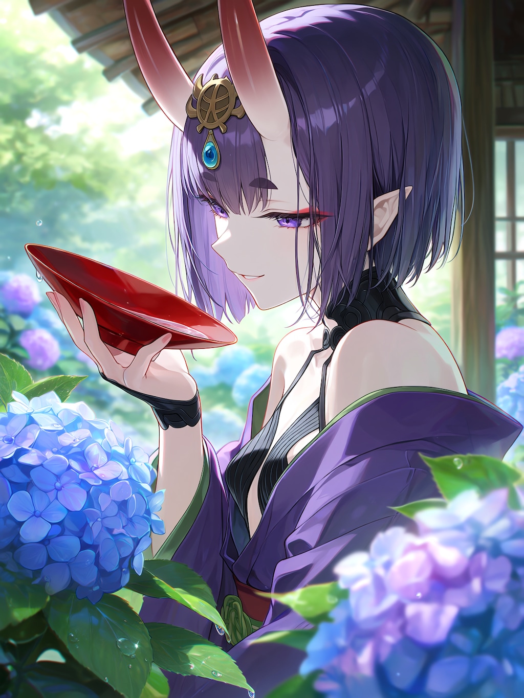 鬼と紫陽花2