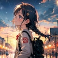 学校帰りに見上げる夜空 2枚目