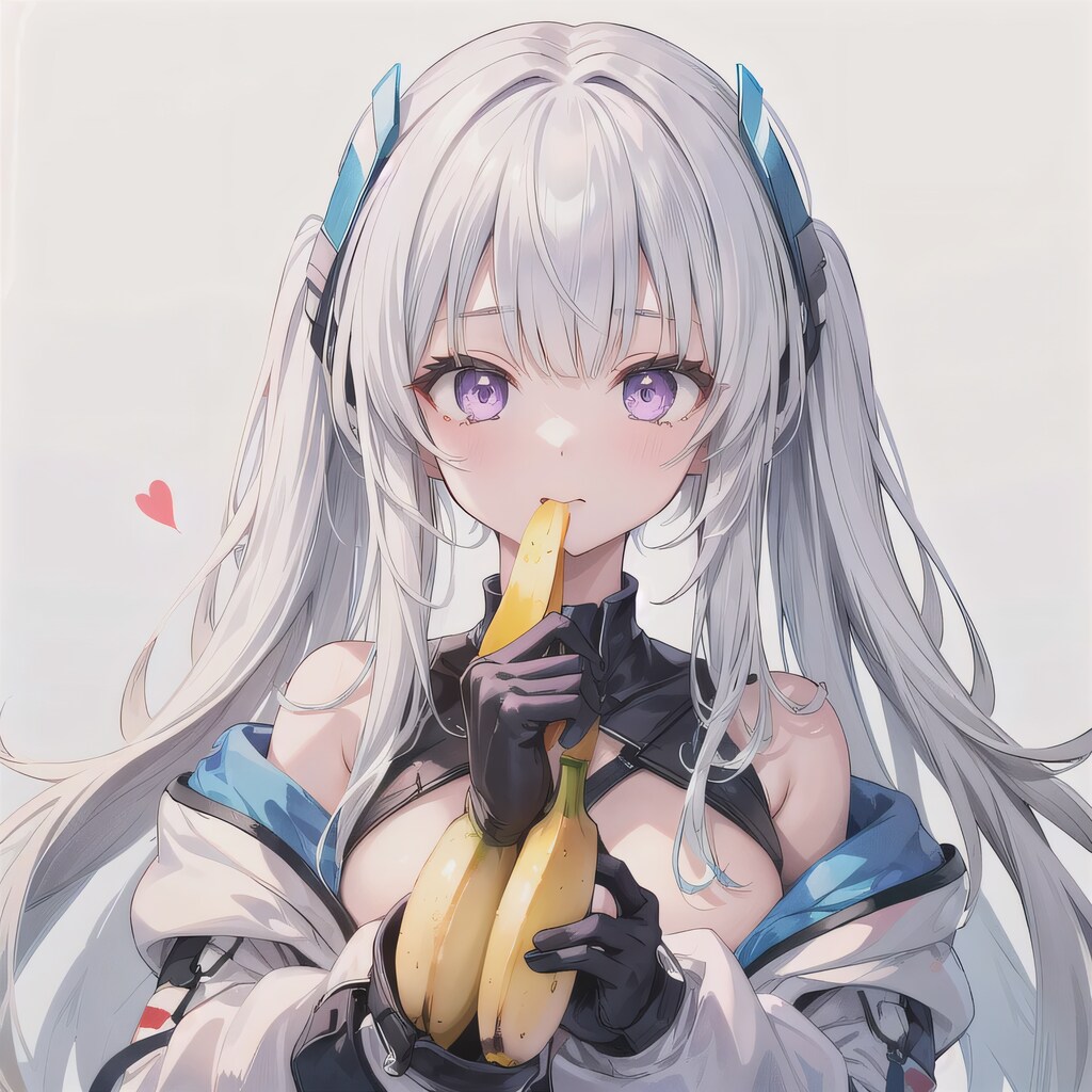白髪ロングでバナナの少女４