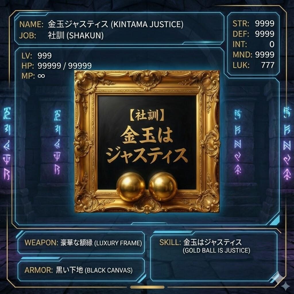 【社訓】金玉はジャスティス