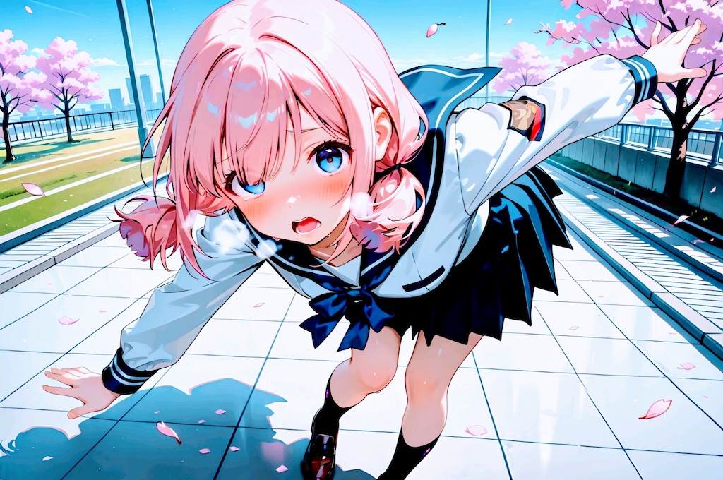 屋上でちちぷいちゃんと・・(BONSAI画像 と Geminiフィギュア)