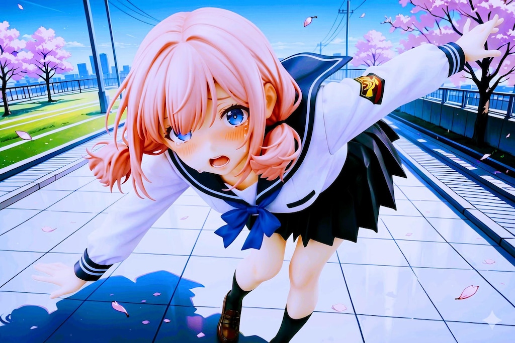 屋上でちちぷいちゃんと・・(BONSAI画像 と Geminiフィギュア)