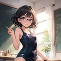 スク水タイツの眼鏡っ娘 2枚目