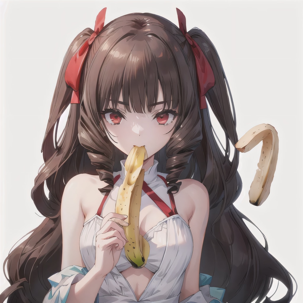 黒髪ロングでバナナの少女１０