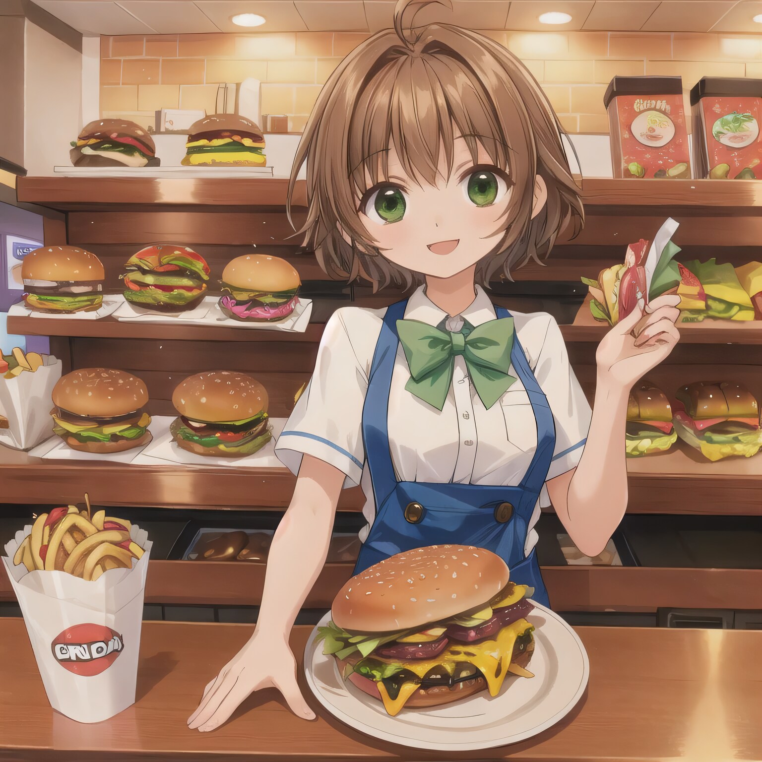 茶髪ボブでクルーの少女２ | の人気AIイラスト・グラビア