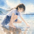 浜辺の少女 2枚目