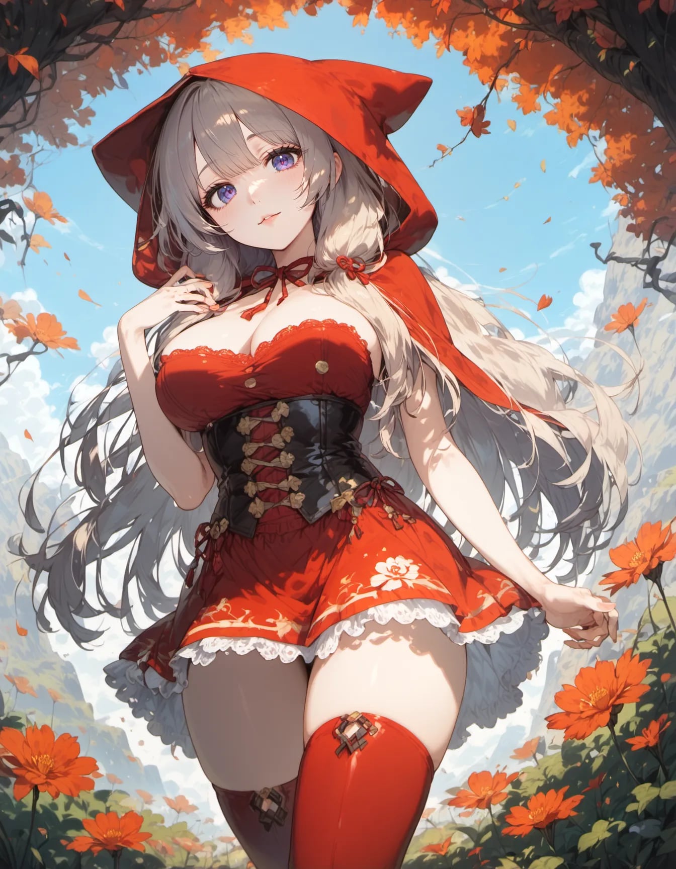 Crimson in the Autumn Woods | の人気AIイラスト・グラビア