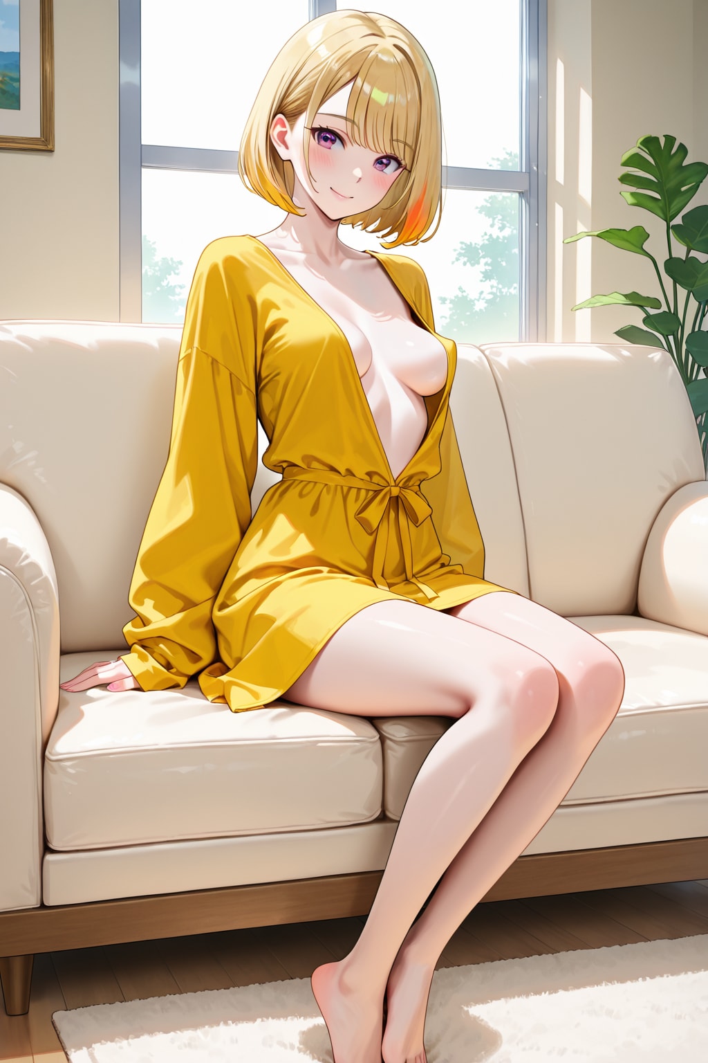 ソファーで寛ぐ美玲ちゃん