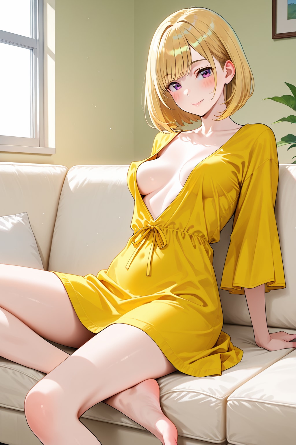 ソファーで寛ぐ美玲ちゃん