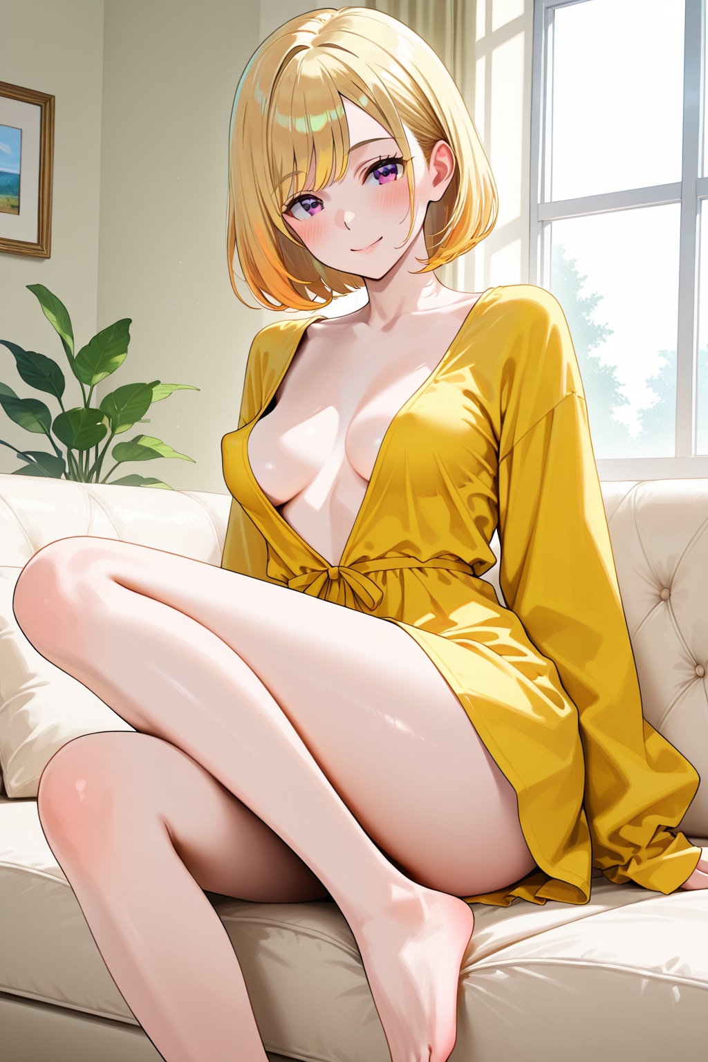 ソファーで寛ぐ美玲ちゃん