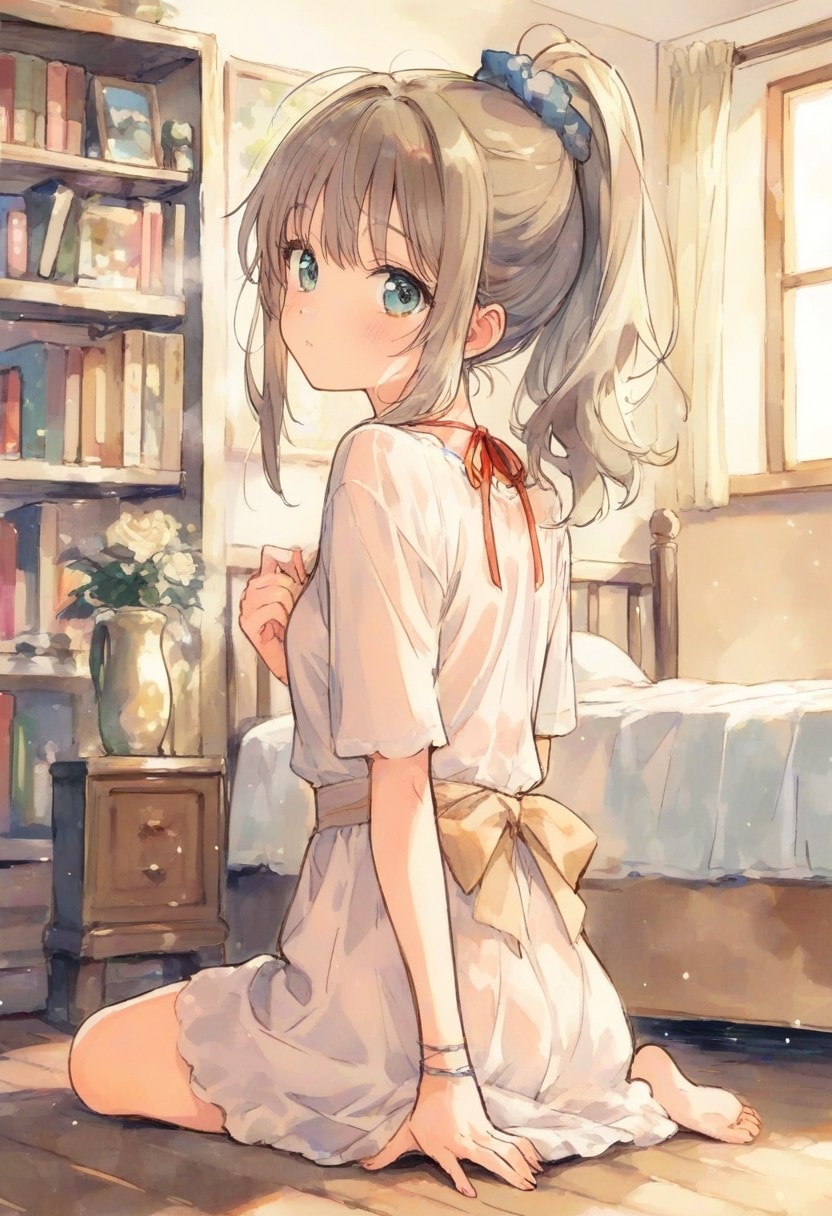 少女の部屋(水彩タッチ)(198)