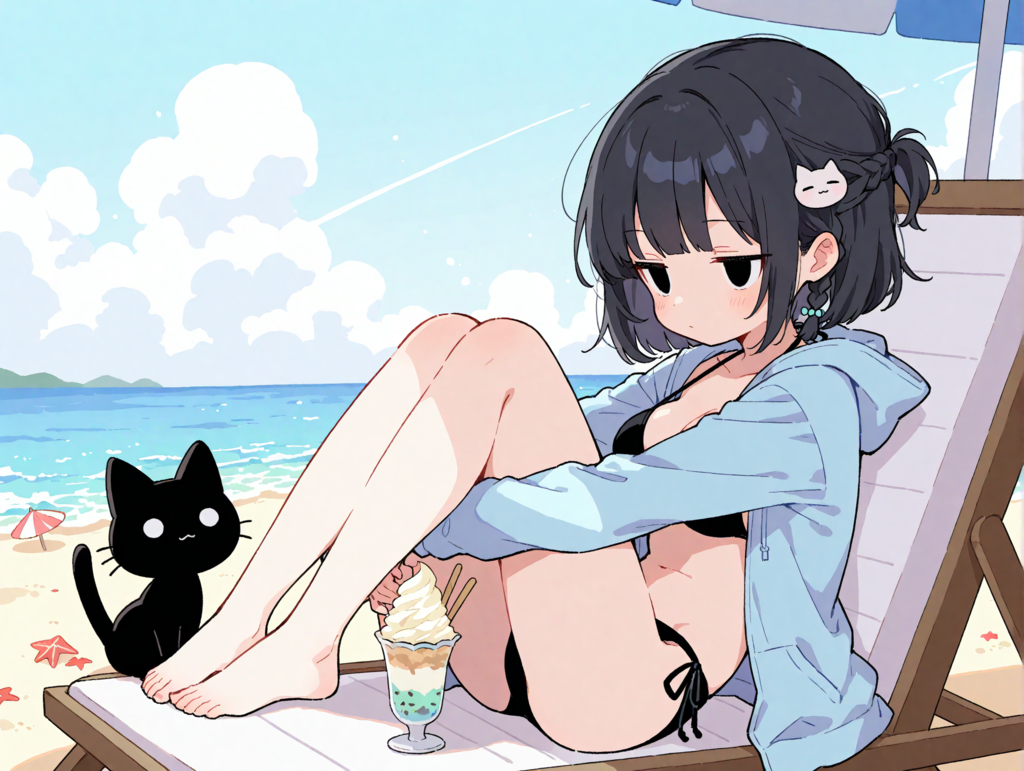 暑～い、日傘から出たくな～い