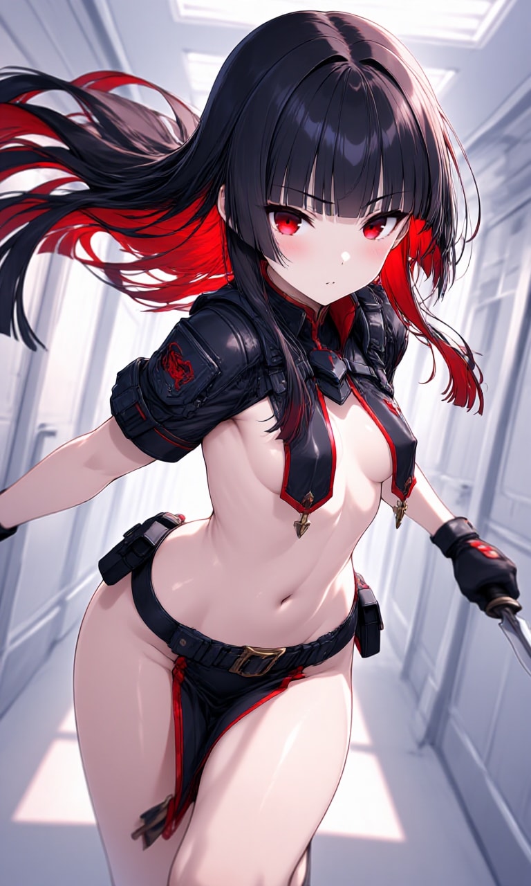 この近接戦闘服…ニガテです(紅ちゃん)