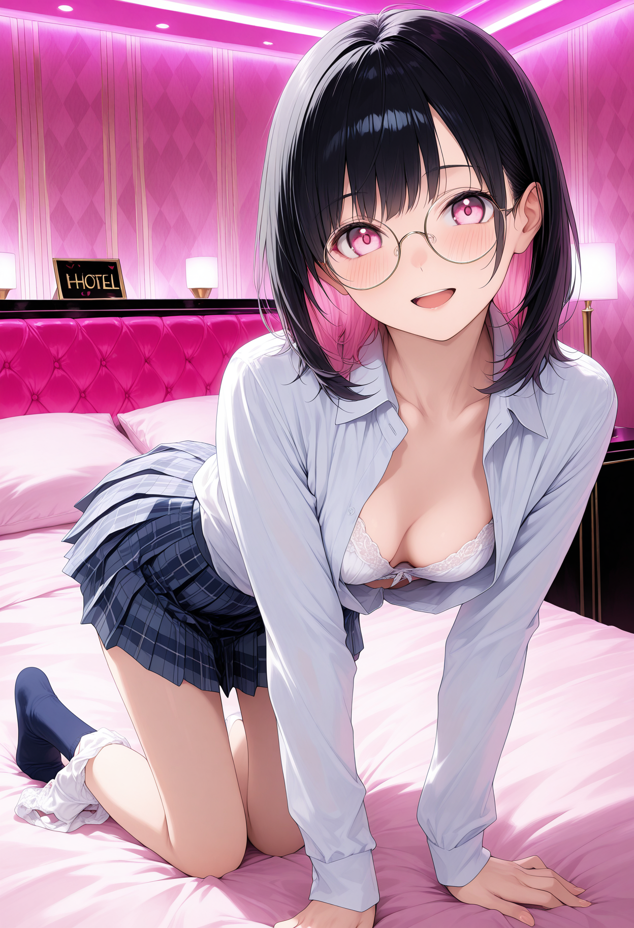 黒髪メガネ ブラチラ