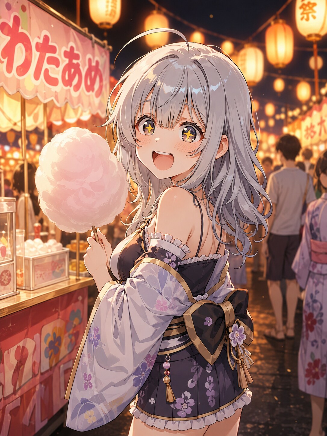 わたあめと夜祭り