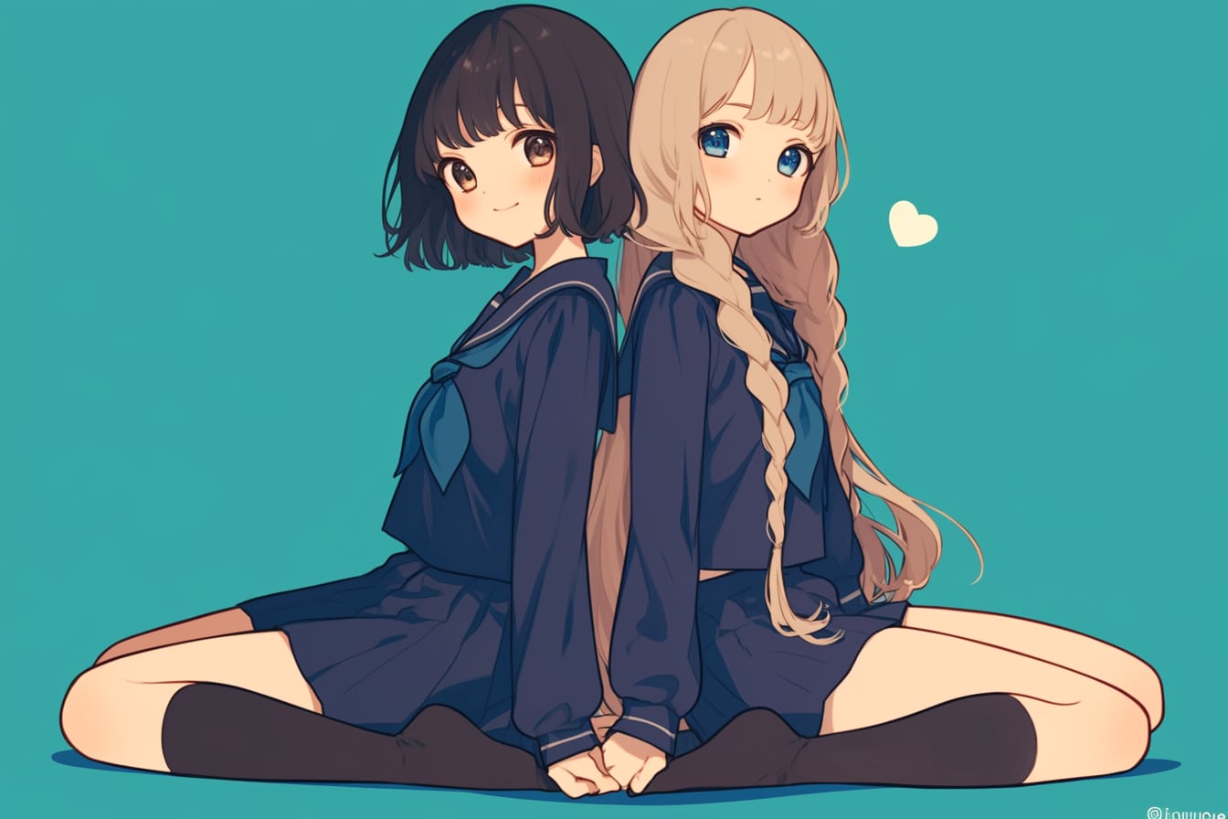 二人のJK238 | の人気AIイラスト・グラビア