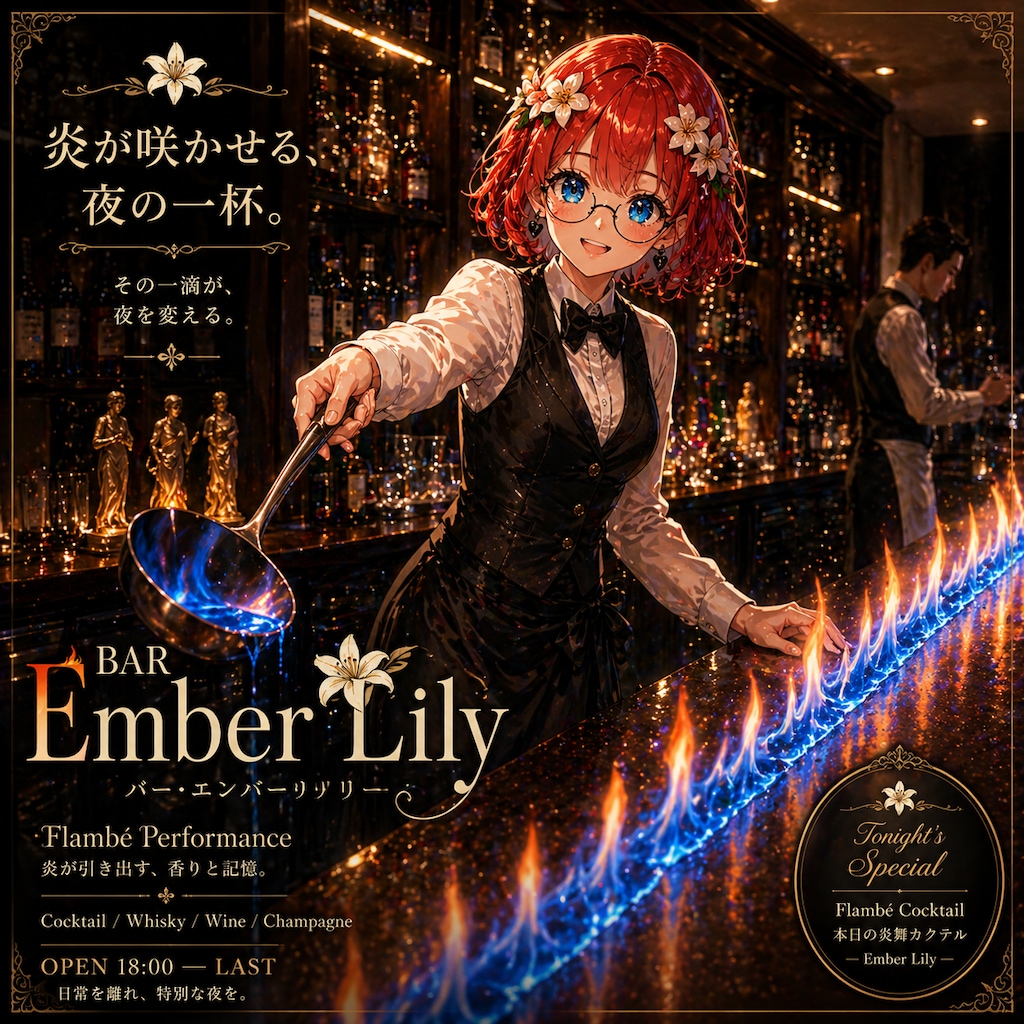 Bar Ember Lily — 炎が咲かせる、夜の一杯。