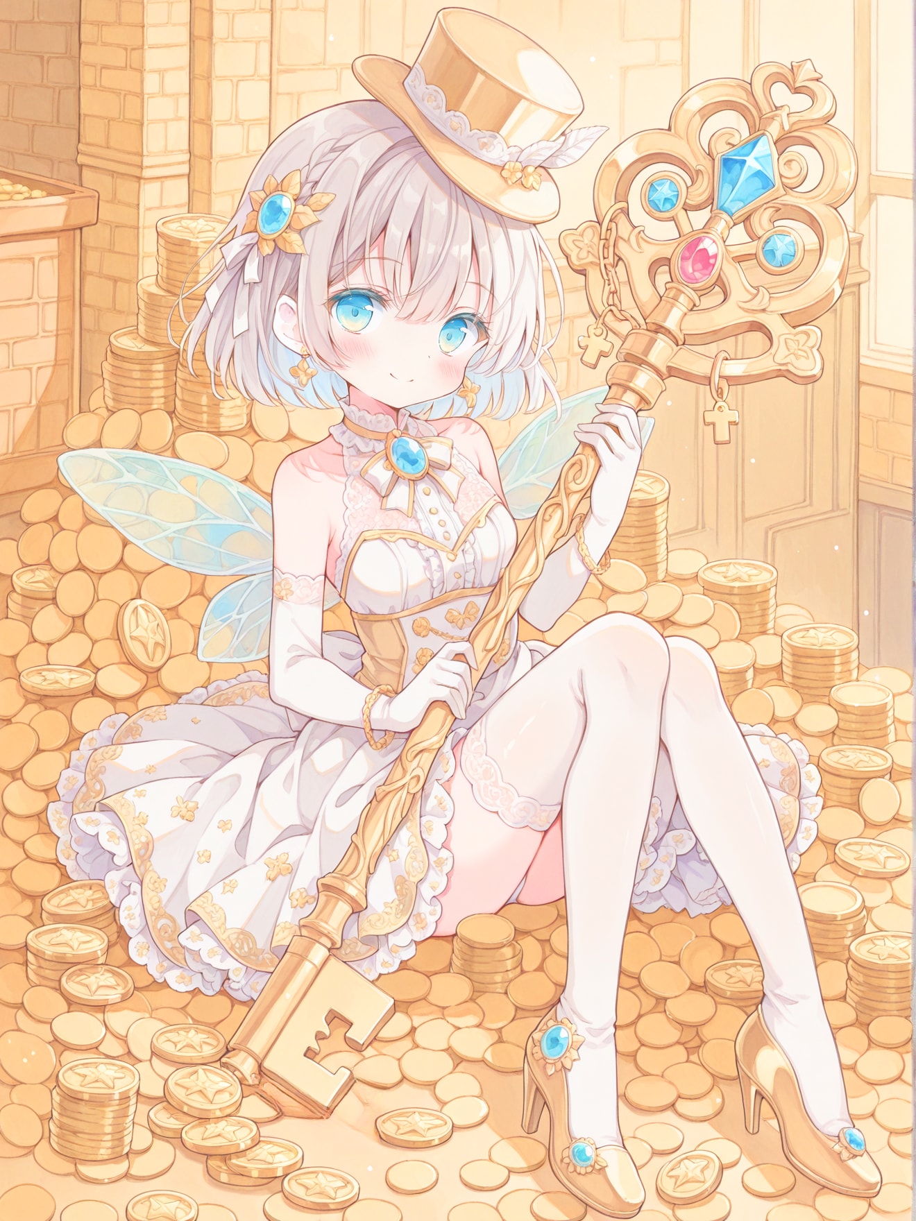 妖精さんが守る金のカギ | の人気AIイラスト・グラビア