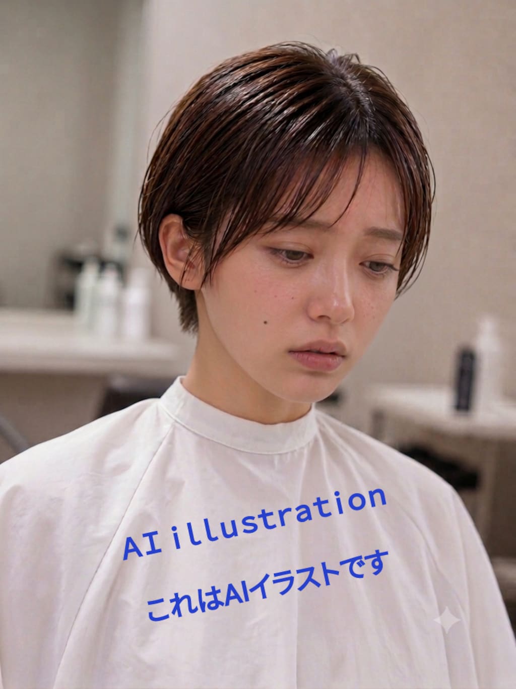 その日までポニーテール美少女だった彼女は、初めてのバッサリでショートに。 髪が落ちていく音も、首元に触れる空気も、きっと全部が“変わっていく自分”の実感になっていた。