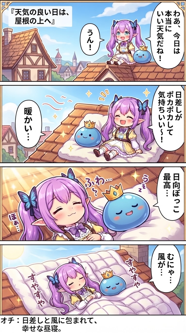屋根の上のぽかぽか特等席 | の人気AIイラスト・グラビア