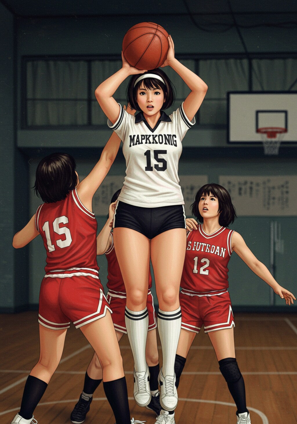 女バスのジャンプシュート347